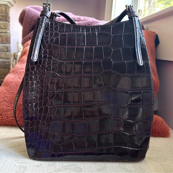 Dark Brown Crocodile Leather  Bag Americana by sharif Shoulder/crossbody - Picture 9 of 9